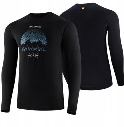 Brubeck LS1414M Koszulka męska z długim rękawem OUTDOOR WOOL PRO czarny S - GÓRY 14