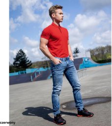 Ardon ARDONZIDYN - Męska koszulka polo z wstępnie pranej bawełny odporniejszej na blaknięcie kolorów materiał z silikonowym - granatowa S