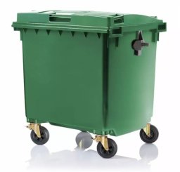 Pojemnik do segregacji odpadów na kółkach WEBER - pojemność 1100 l (Kolor: zielony)