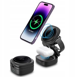 Ładowarka Indukcyjna Do Apple iPhone Airpods Watch Do Magsafe 3w1 Maxlife
