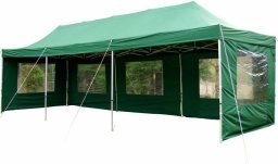 Pawilon ogrodowy rozkładany - zielony, 3 x 9 m