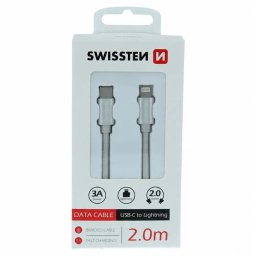 Kabel USB Swissten USB-C - Lightning 2 m Srebrny (8595217476394)