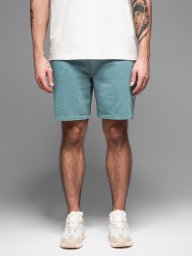 Męskie krótkie spodenki dresowe RELAXED FIT w stylu athleisure  turkusowe V1 OM-SRWS-0122 S