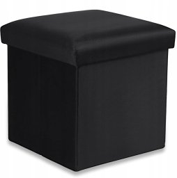 Pufa składana M - 30x30x30cm aksamit czarna