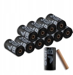 StarchBag STARCHBAG Kompostowalne BIOworki* na odchody 1 rolka x 15szt, kol. czarny