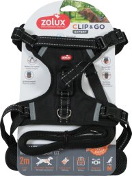 ZOLUX Zestaw szelki + smycz dla psa CLIP and GO M czarny