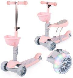 Hulajnoga z siodełkiem 2w1 trójkołowa led