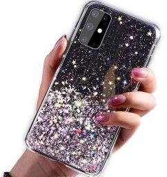 Etui IPHONE 14 Brokat Cekiny Glue Glitter Case czarne