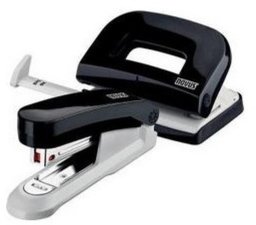 Zestaw zszywacz E15 + dziurkacz E210 czarny