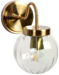 Kinkiet Abruzzo Szklana lampa ścienna Librio ABR-KZS-E27 IP44 złoty przezroczysty