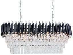 Kryształowa lampa wisząca TOLEDO 6260/8 8C BL czarny chrom przezroczysty