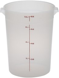 Pojemnik okrągły na żywność z polipropylenu, 7,6 l o średnicy 252 mm | CAMBRO, RFS8PP190