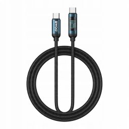 Kabel USB BWOO BWOO kabel Pleciony USB-C - USB-C 1m 60W z animowanym podświetleniem, czarny