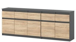 Duża Komoda 5 Szuflad Best Oleksa Szafka Pojemna Rtv Salon Sypialnia 200cm