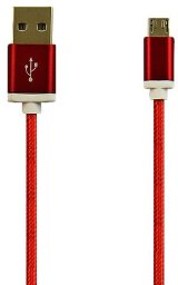 ECONOMY KABEL USB MICRO NYLON CZERWONY 1,5m RED