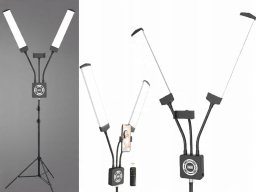Podwójna Giętka Lampa Led Kosmetyczna Fotograficzna Video 40w + Pilot / M46 / Czarny
