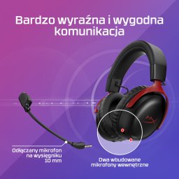HyperX Cloud III Wireless – bezprzewodowy zestaw słuchawkowy do gier czarnoczerwony