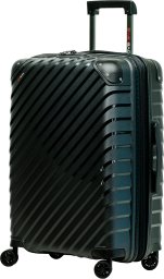 Średnia walizka SwissBags Diamond cut 67 cm metaliczny czarny