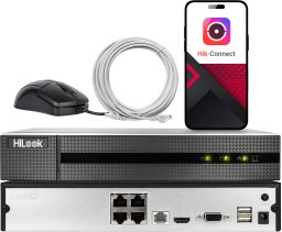 Rejestrator IP HiLook by Hikvision NVR-104MH-C/4P(STD)(D) / NVR-4CH-5MP/4P 4 kanałowy sieciowy z POE