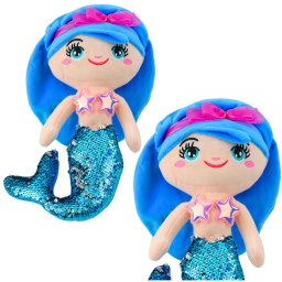 Pluszowa Syrenka Przytulanka Ogon W Cekiny Niebieska 30cm LEAN Toys