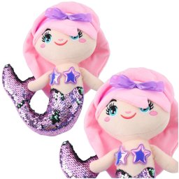 Pluszowa Syrenka Przytulanka Ogon W Cekiny Dwukolorowe Fioletowa 28cm LEAN Toys