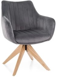 Krzesło tapicerowane AZALIA D VELVET szare SIGNAL