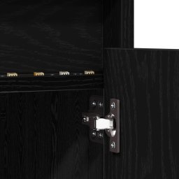 vidaXL Szafka na telewizor z podświetleniem LED w czarnym dębie, 100x34x50 cm, zrobiona z materiałów drewnopochodnych.