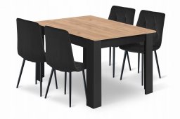 Malys Group Zestaw stół NP 120x80 Craft Czarny + 4 krzesła LIBRA czarne