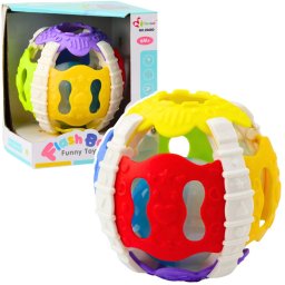 Piłeczka Sensoryczna Dla Niemowląt Gumowa Światła Dźwięki Kolorowa LEAN Toys