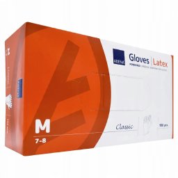 Abena Classic - Rękawice lateksowe peglowane, rozmiar M - 100 szt