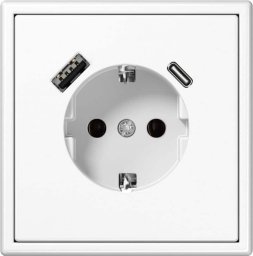 SOCKET+USB A+C IUK-3-01.M/WM MODERN WH