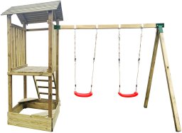 Wieża Hektor z Daszkiem i Piaskownicą + Huśtawka Podwójna