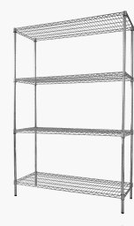 Regał 4-półkowy 1050x600x1800 mm ze stali chromowanej | TECHNICA, Silver Line