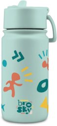 Brosky Pattern Stalowa butelka na wodę w kolorze miętowym 450ml
