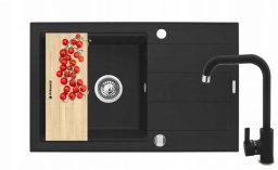 Zlew. SPARTA PLUS LUX (78x48) volcano + bateria SILVIO