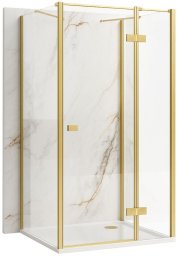 Kabina Prysznicowa Przyścienna Rea Atlas 120x90 Złota Szczotkowana