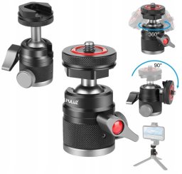 Głowica Puluz Głowica Kulowa Do Aparatu Kamery 3d Gwint 1/4"" 2x Stopka Iso Do 3kg Puluz / Pu3075b