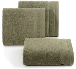 Ręcznik Kely 70140cm oliwkowy z ozdobną bordiurą elegancki