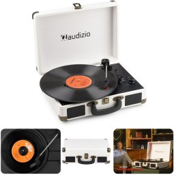 Gramofon w walizce z BT In/Out RP116CR Audizio biały one size