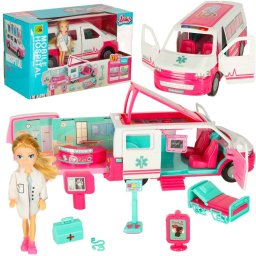 Karetka pogotowia ambulans mobilny szpital lalka akcesoria