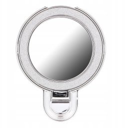 Stojak na telefon CIRCLE MIRROR - naklejany - srebrny