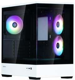 Zalman P30 PC-Gehäuse, Mini-Tower, mATX, Tempered Glass - schwarz / weiß