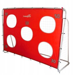 LeanToys Bramka Treningowa Piłkarska Z Matą Celowniczą Czerwona 213x152x75cm