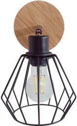 Kinkiet ścienny lampa ścienna DIANA loft drewniana DĄB 1x diament STYLOWA