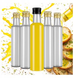 50X Butelki Szklane DORICA 250ml BEZBARWNE na Oliwę Ocet z DOZOWNIKIEM
