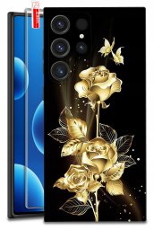 ETUI do Samsung Galaxy S25 Ultra WZORY | SILIKONOWE MATT CASE + SZKŁO 9H