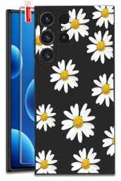 ETUI do Samsung Galaxy S25 Ultra WZORY | SILIKONOWE MATT CASE + SZKŁO 9H