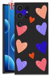 ETUI do Samsung Galaxy S25 Ultra WZORY | SILIKONOWE MATT CASE + SZKŁO 9H