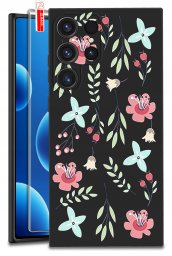 ETUI do Samsung Galaxy S25 Ultra WZORY | SILIKONOWE MATT CASE + SZKŁO 9H