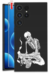 ETUI do Samsung Galaxy S25 Ultra WZORY | SILIKONOWE MATT CASE + SZKŁO 9H